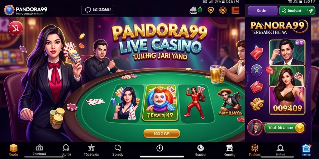 Tampilan utama PANDORA99 menampilkan dealer profesional dan permainan Live Casino yang mendebarkan.